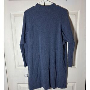 HATCH Blue Merino Wool Cashmere Mock Neck Sweater Dress Maternity Size M